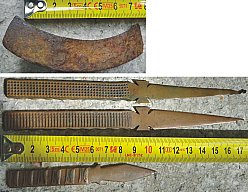 WK I Grabenkunst: 3 X Brieföffner aus Granatring