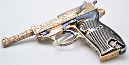 Walther P.38 Nullserie 1940, Walther Ulm Luxusgravur, Kasten, 2 Mag.