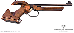 Freie Pistole, Hämmerli, Mod. 150, Kal. .22lr, Waffe Bestzustand, Griff überarbeitet.