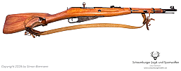 RB, Izhevsk, Mosin-Nagant, M38, 1942, Kal. 7,62x54R, Laufseele narbig, sonst sehr guter Zustand.