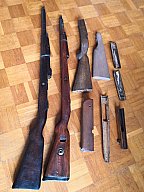 Konvolut originale Schäfte K98 MP Thompson etc