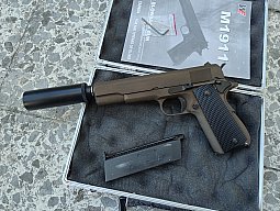 Airsoft Colt 1911 Cerakote midnight bronce WE GBB