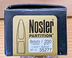 Geschosse Nosler-Partition, 8 mm, 200 gr