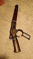 Für Selbstabholer: Mare's Leg Unterhebel-Repetierer Replika / Dekowaffe - Messing-Finish & Holz