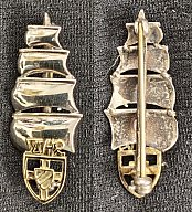 Kriegsmarine Crew VI/42 "Skagerrak" Anstecknadel Silber