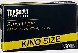 1000 Schuss / Topshot 9mm Luger FMJ 124grs.