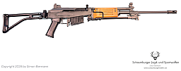 Rarität! Halbautom. Büchse, IMI, HADAR II, Umbau auf Galil ARM 7.62, Kal. .308Win, Bestzustand.