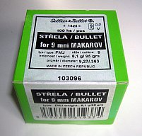 100 Geschosse S & B - 9 mm Makarov (.363) - 95 grs. / FMJ
