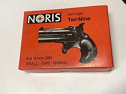 Noris (Röhm) Derringer Twi-Nine 9mm R. Knall *alte PTB 276* Vollstahl, kein Twinny, mit OVP!
