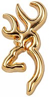 BROWNING "give away" Browning HIRSCH GEWEIH PIN Ansteckpin Hutnadel ... LOGO Gold- Messingfarben !