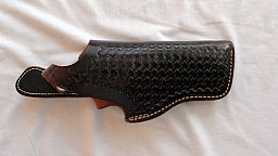 Bucheimer Lederholster mit Flechtmuster – S&W K-Rahmen – Erma EGR 77 oder ähnlich große Revolver