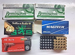 Konvolut 224 Schuss .45 Auto (.45 ACP) 230grs / 14,9g | S&B, Geco, Remington, Magtech