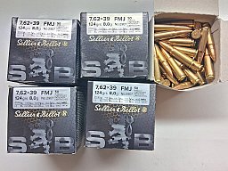 250 Schuss Sellier & Bellot 7,62x39 FMJ 124grs 8,0g