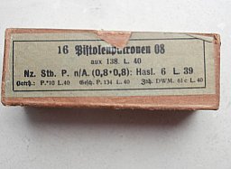Wehrmacht Päckchen 9 mm Pistolenpatronen 08 aux Messing
