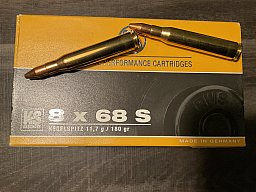 Patronen 8x68 S 11,7 gr. KS