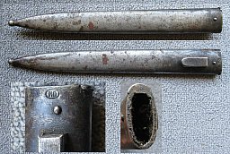 Bajonettscheide Scheide für Steyr M95 1895 Karabiner Hersteller MO Mährische Stahlwerke Olmütz Seite
