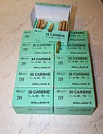S&B Büchsenpatronen 30 Carbine Sellier & Bellot 110gr./7,1g FMJ, Vollmantel Rundkopf, No.2960