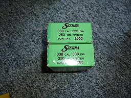 Geschosse Kal. 8,5, .338 von Sierra 250 grs Game King