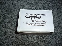 Geschosse Kal. 8,5 mm , 338 Reichenberg HDB Drückjagdgeschoss ., 190 grs.
