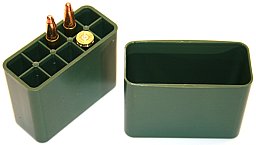MEGALINE 10er Munitionsbox AmmoBox Patronenbox Grün für große Kaliber "JÄGERBOX" 2 x 80x34x63mm NEU
