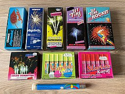 130 St. Großes Konvolut alte 15mm Pyromunition Feuerwerk Raritäten