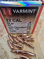 .22/.224/55grs SP WC Hornady No. 2266 Geschosse 100 Stk. # SSZ Berka