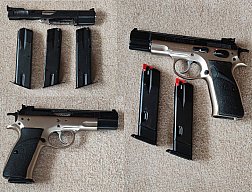 Brünner CZ 75 Jägermodell 9mm luger mit Wechselsystem Kadet .22 lr Großkaliberpistole