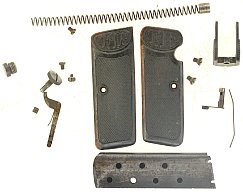Konvolut Kleinteile Ersatzteile Pistole Armeewaffe F.L. Fritz Langenhan FL Selbstlader Kal. 7,65 mm