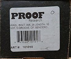Proof Research, Carbon Lauf-Rohling, .308, 1/10", 26", Sendero