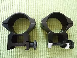 1 Paar Weaverringe, Alu, 30 mm, Bauhöhe 15 mm mit Sockelfenster