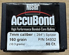 Nosler AccuBond 7mm (.284) 160 Grain 37 Stück