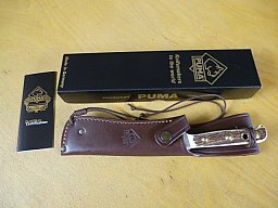 Puma Messer - Bowie - Nr. 11 6396 - Griffschalen aus Hirschhorn - Lederscheide in OVP - Bowie
