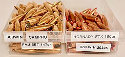 150 Campro 147gr. FMJ und 65 Hornady 160gr. FTX, 308Win. Keine Versandkosten