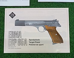 ERMA ESP 85 Beschreibung mit Anschußscheibe, Papieren und Erma Umschlag