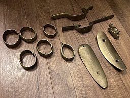 Rohteile/Ersatzteile Steinschloss / Perkussion MESSING Teile aus Nachlass Jacobi Iserlohn