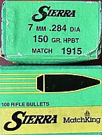200 Stück SIERRA Geschosse, 7mm, 150 grs. HPBT Match, 1915