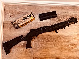 Benelli M4 12/76, Teleskopschaft, 36 cm mit Zubehör