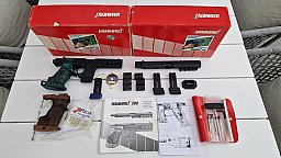 Komplettset Sportpistole Hämmerli 280 in .32S&W Long WC + .22lr, Griffschalen, Zubehör, orig. Karton