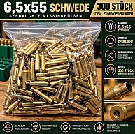 300 Stück Hülsen 6,5x55 Schwede – Messinghülsen – gebraucht – 6,5x55 SE