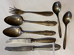 Dt.Reich WH Elite Kantine Besteck Messer Gabel Löffel WMF No Dolch Bajonett