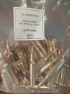 Munition .308 Winchester PPU 80 Patronen FMJ BT 145 gr.