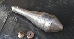 große SS - GEWEHRGRANATE Mod.61 mit Kleinteile ! 100% original. Sehr selten ! Leer - Deko