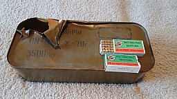 .22 Original Russische .22 Short in Original Verpackung Blechdose