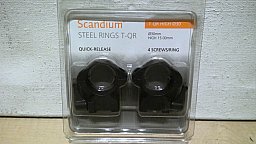 Montage QD Stahl - Scandium Steel Rings T-QR 30mm (Höhe 15mm) QD für Tikka T3 / T3x – Neu in OVP