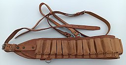 Schrotpatronengürtel aus Leder, Schrot-Patronengürtel , Kal. 16