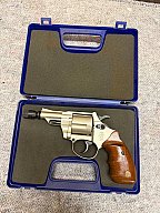 Smith & Wesson Combat | 9mm R. Knall | PTB 607 | Holzgriffschalen & Koffer!