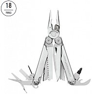 LEATHERMAN WAVE PLUS + Tool 18 Werkzeuge: wechselbarer Drahtschneider, Zange, Säge Bit Diamantfeile