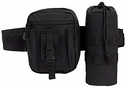 Brandit Taillengürtel "Allround" mit Tasche + Flaschenhalter - Schwarz