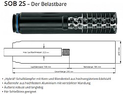 1 x Recknagel ERA Silencer ERA-LOC SOB2S bis max. CAL 30 7.62mm Belastbarer Schalldämpfer +Schnellv.
