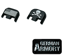 Glock Pistolen Abschlussplatte Backplate Endplate Aluminium gelasert Gen. 1-5 17 19 20 21 22 33